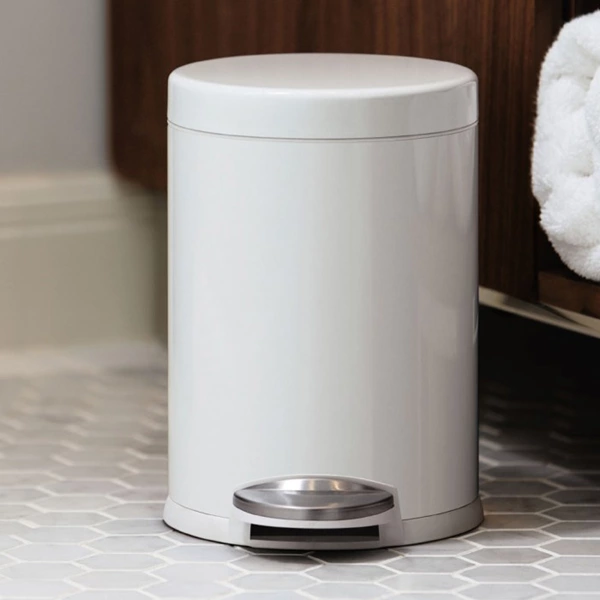 Simplehuman Stainless Steel Trash Bin-4.5 L - White
