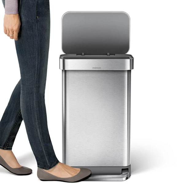 Simplehuman Stainless Steel Trash Bin-45 L - Brushed
