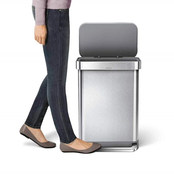 Simplehuman Stainless Steel Trash Bin-55 L - Brushed