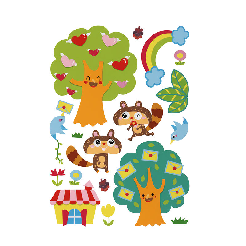 Nova Home Decorative EVA Wall Stickers for Kids' Rooms - Forest Friends