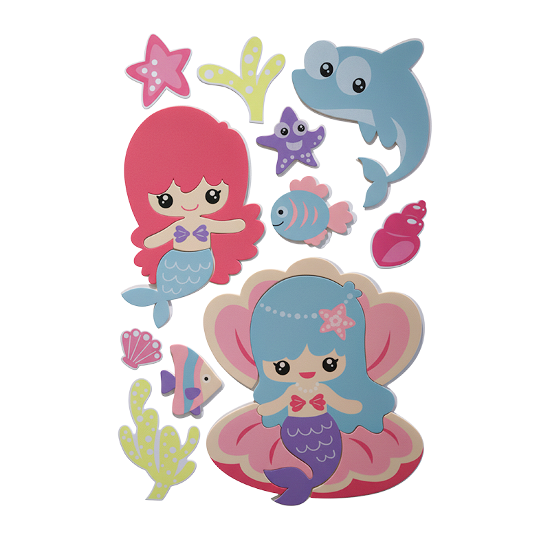 Nova Home Decorative EVA Wall Stickers for Kids' Rooms - Mermaid Dreams