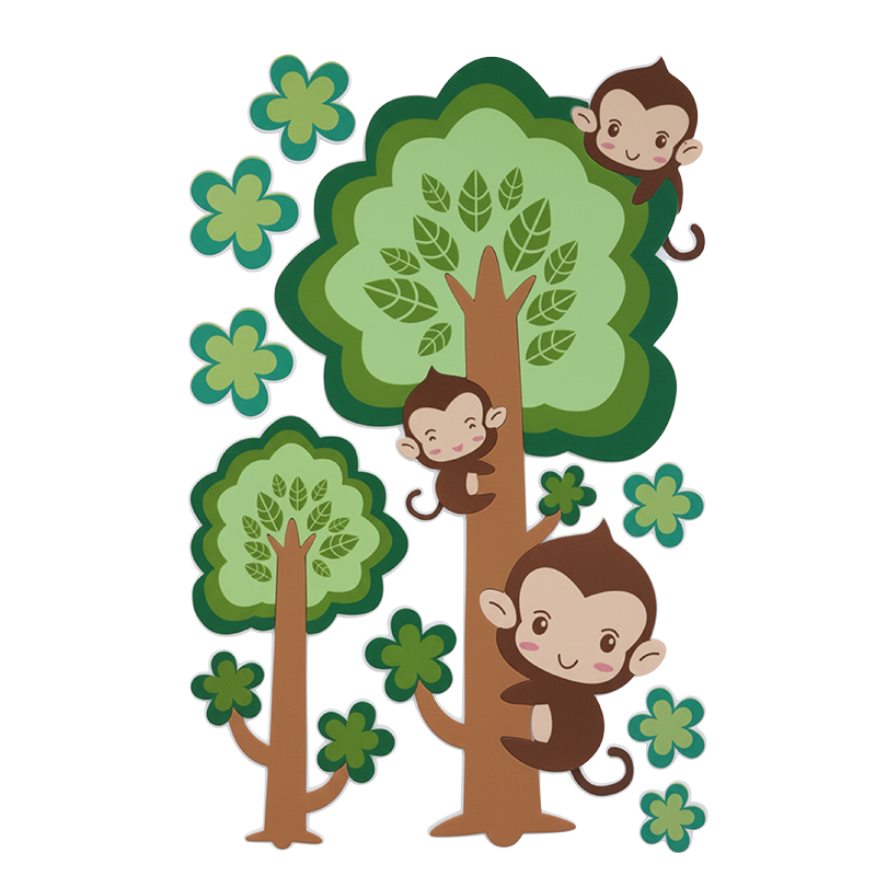 Nova Home Decorative EVA Wall Stickers for Kids' Rooms - Little Jungle Climbers