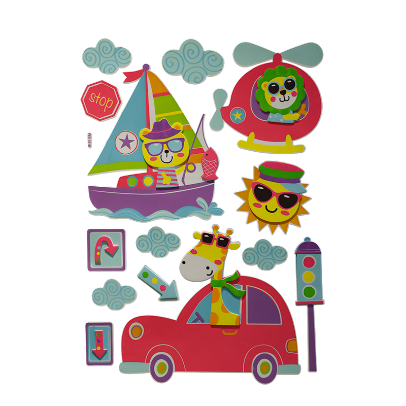 Nova Home Decorative EVA Wall Stickers for Kids' Rooms - Summer Travel Adventure