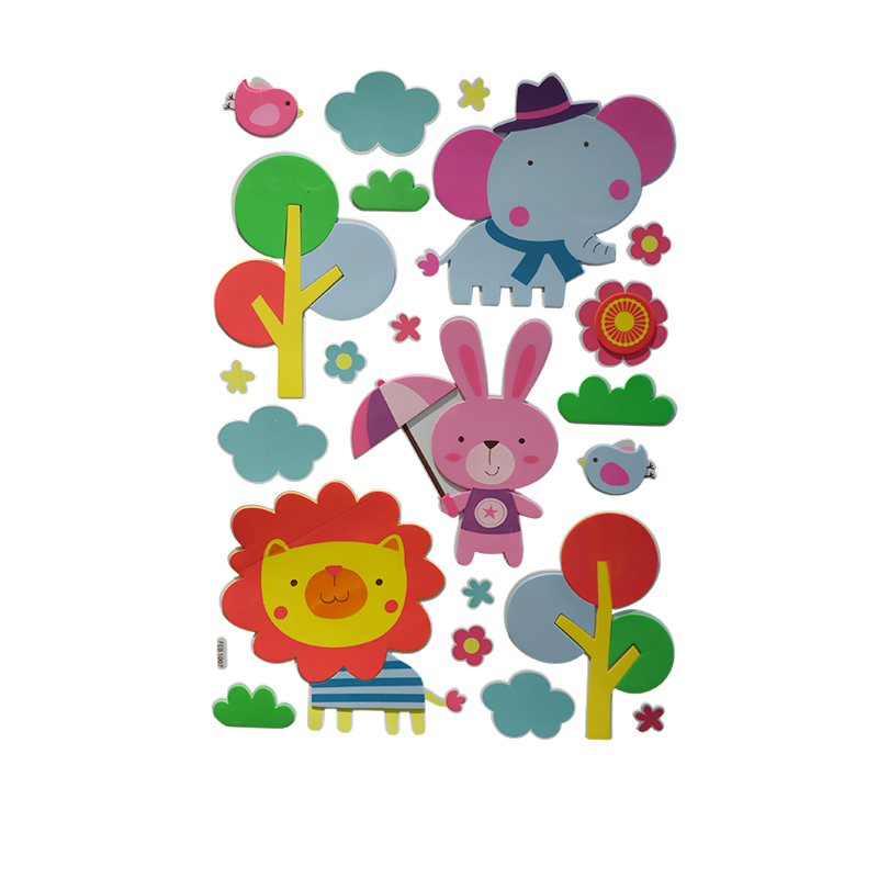 Nova Home Decorative EVA Wall Stickers for Kids' Rooms - The Colorful Umbrella Stroll