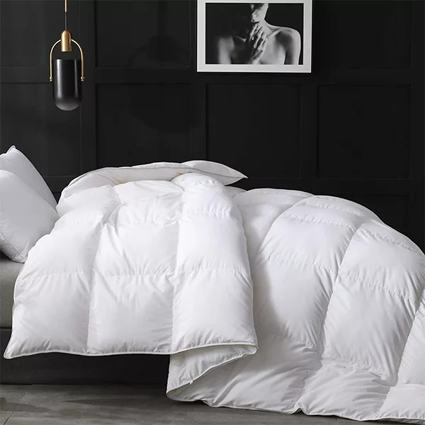 Nova Home Luxury Goose Down Comforter - 100% Cotton Cover, 300 Thread Count - White