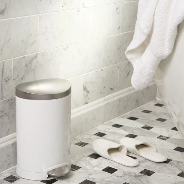 Simplehuman Stainless Steel Trash Bin-10 L - White
