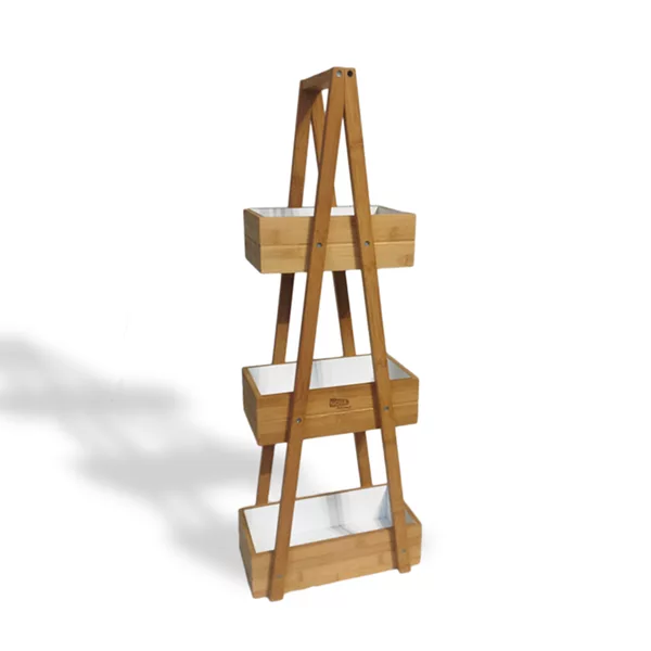 Nova Home Carroza Corner Rack Unit, Bamboo, 3 Shelves - Natural