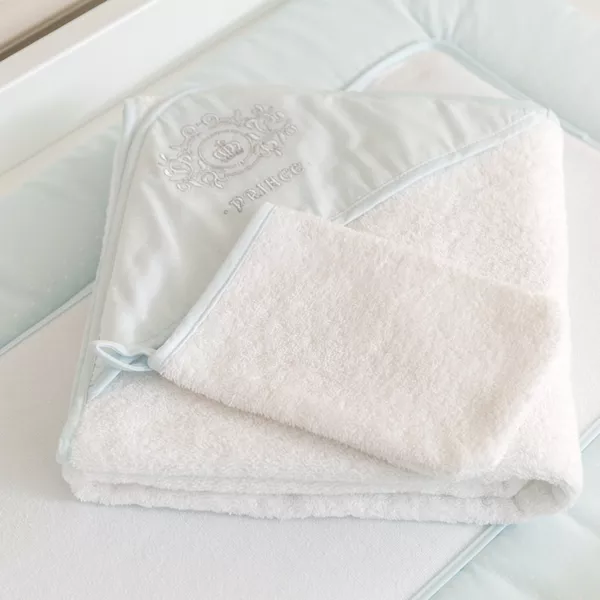 Funna Baby Prince Hooded Towel, %100 Cotton - Blue