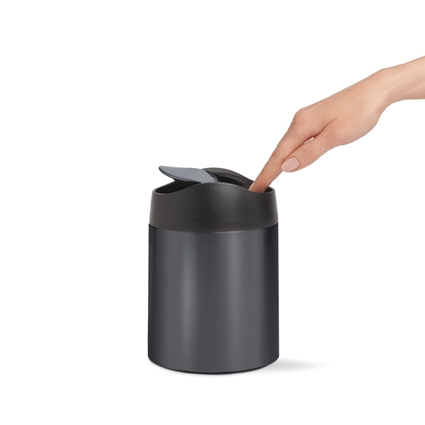 Simplehuman Stainless Steel Trash Bin-1.5 L - Black