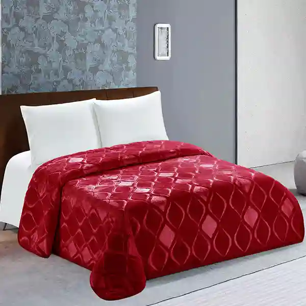 Nova Home Engraved Diamond Blanket - Burgandy