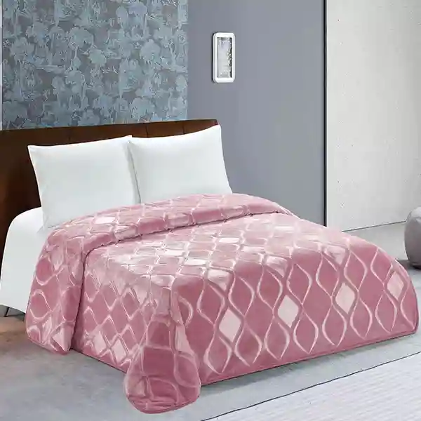 Nova Home Engraved Diamond Blanket - Twin - Pink