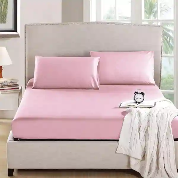 Nova Home "MicroBasic" Fitted Sheet Set - 2 Pcs - Twin - Pink