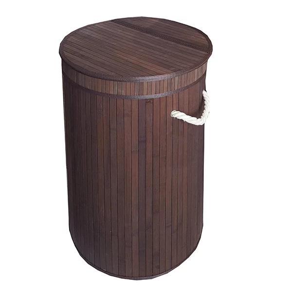 Nova Home Lorin Foldable Round Laundry Basket - Brown