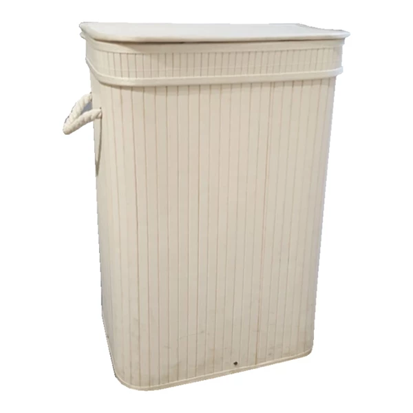Nova Home Lorin Foldable Rectangular Laundry Basket - White