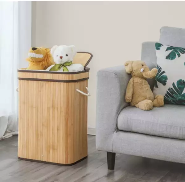 Nova Home Lorin Foldable Rectangular Laundry Basket - Beige