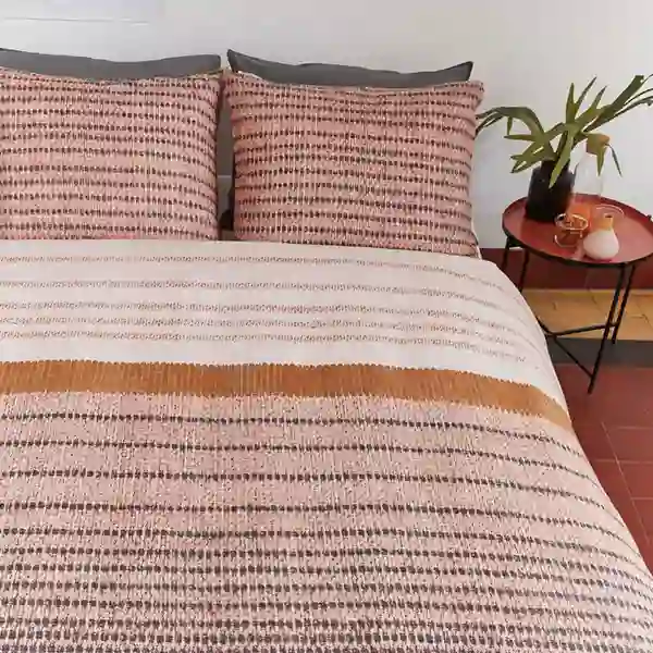Bedding House JAVA Duvet Cover Set - 100% Cotton - Queen - 3 Pcs - Terra