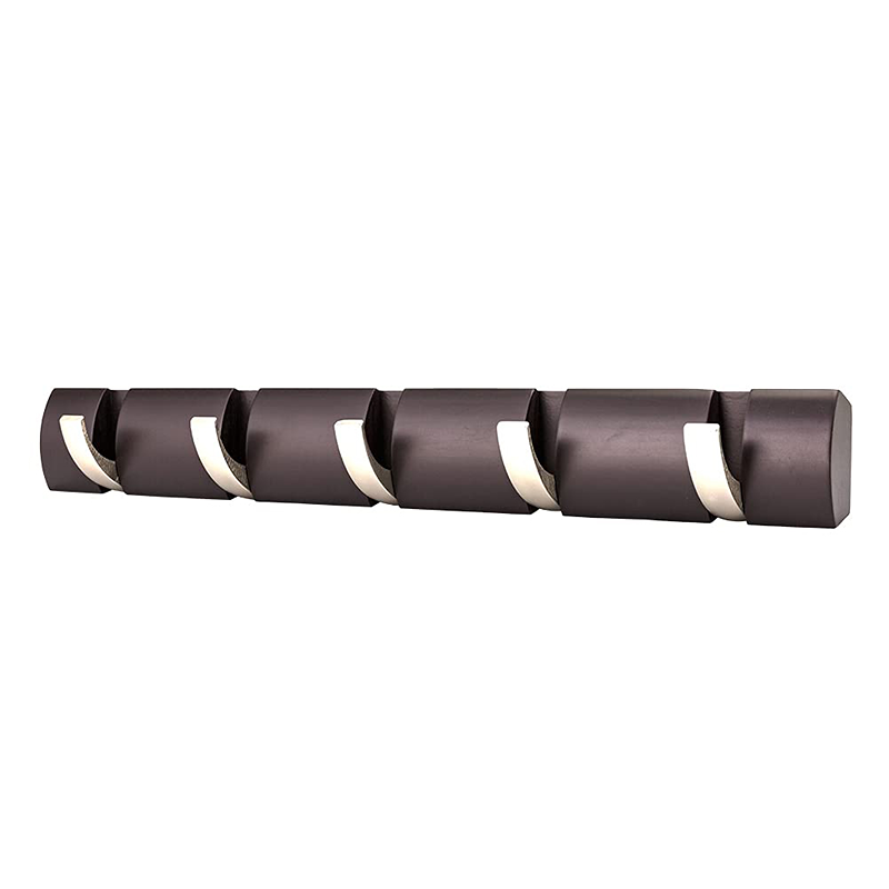 Umbra Flip 5 Hooks Wall Rail - Espresso