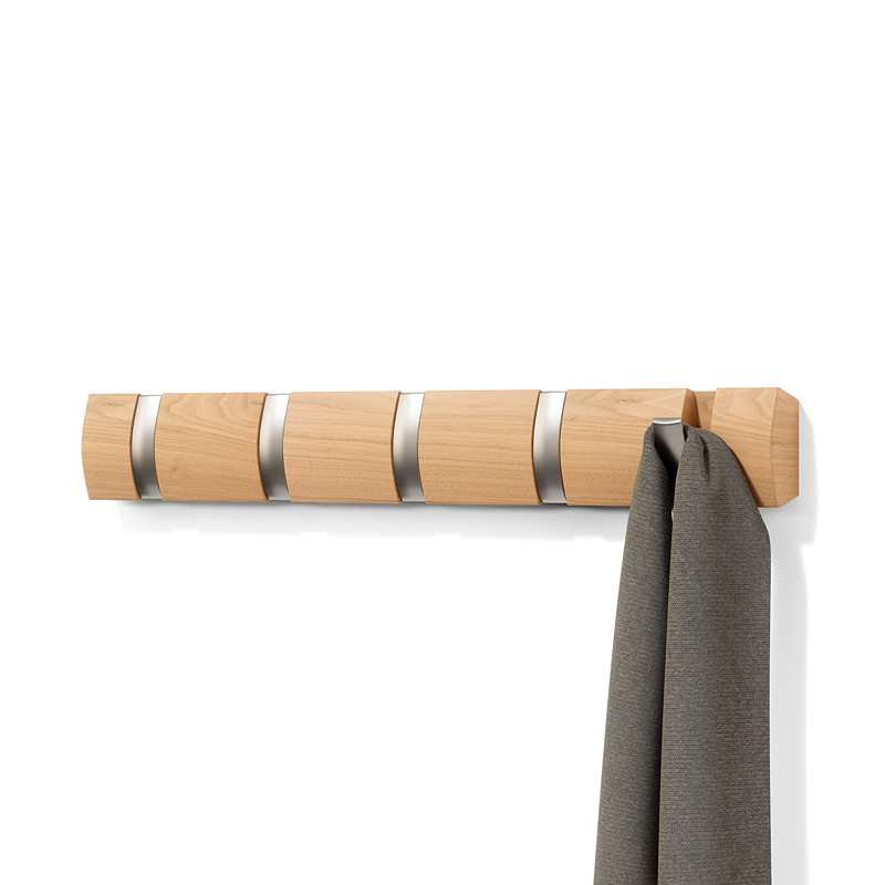 Umbra Flip 5 Hooks Wall Rail - Natural