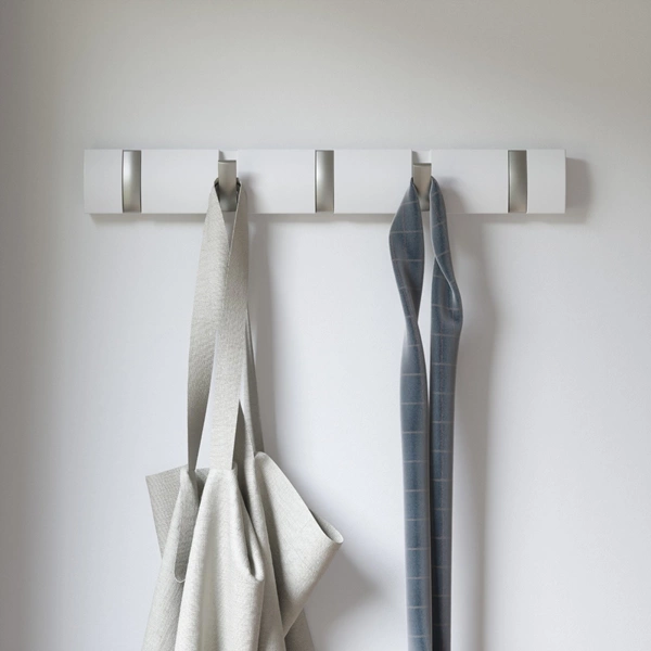 Umbra Flip 5 Hooks Wall Rail - White