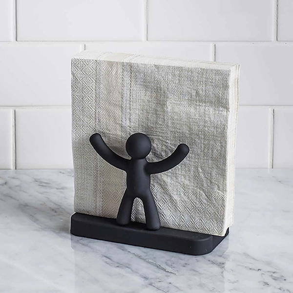 Umbra Buddy Napkin Holder, Wood & Plastic - Black