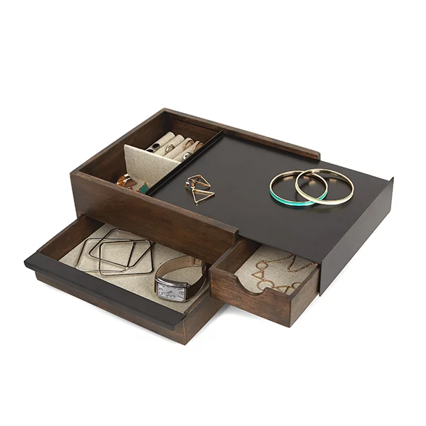 Umbra "Stowit" Jewelry Box - Black & Walnut