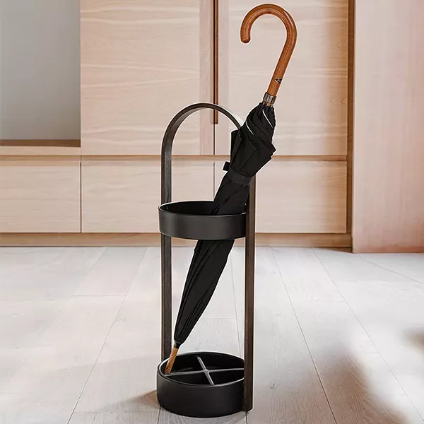 Umbra "Hub" Umbrella Stand - Black & Walnut