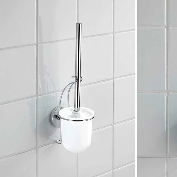 Wenko Toilet Brush" Vacuum-loc" - Stainless Steel - White