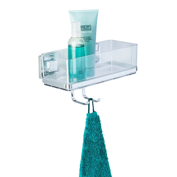 Wenko Quadro Vacuum-Loc Wall Shelf with Hook
