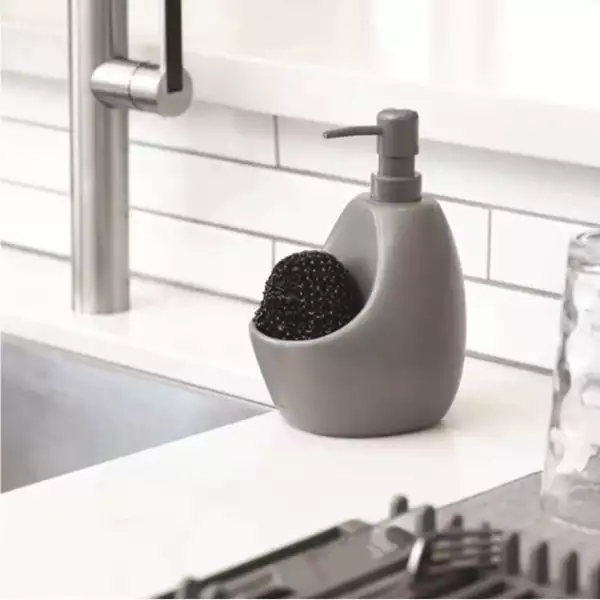 Umbra Joey Soap Dispenser With Sponge Caddy - Charcoal