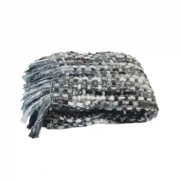 Nova Home Sharko Handmade Knitted Throw Blanket - Black