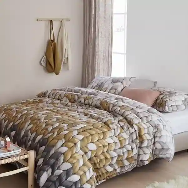 Bedding House Warmly Duvet Cover Set - 100% Cotton - Ochre (Available in sizes)