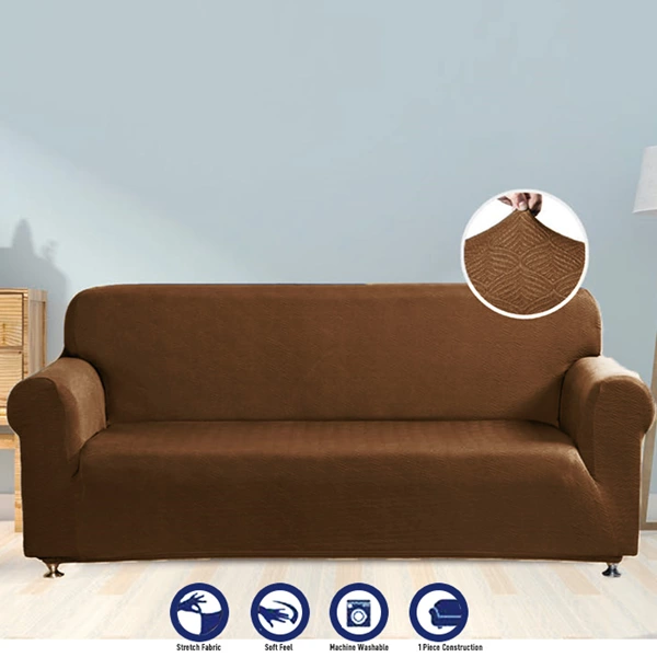 Nova Home Perfect Fit Stretch Sofa Cover 1 Seat - Brown