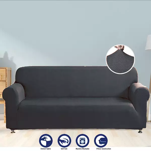 Nova Home Perfect Fit Stretch Sofa Cover 1 Seat - Grey