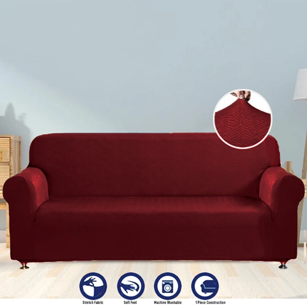 Nova Home Perfect Fit Stretch Sofa Cover 1 Seat - Burgandy