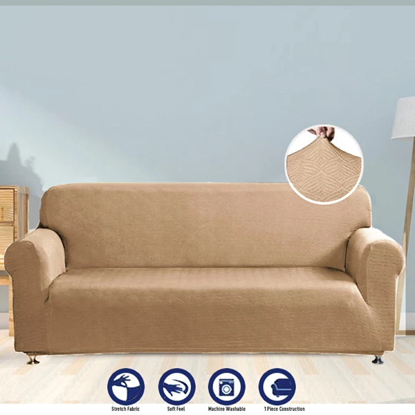 Nova Home Perfect Fit Stretch Sofa Cover 1 Seat - Beige