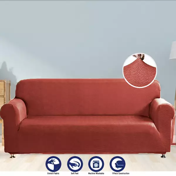 Nova Home Perfect Fit Stretch Sofa Cover 1 Seat - Brick