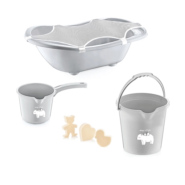 Babyjem Baby Bath Set - 5pcs - Grey