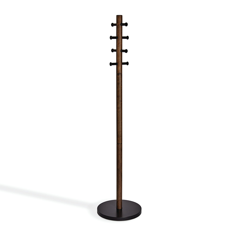 Umbra Pillar 8 Hooks Coat Rack – Black/Walnut