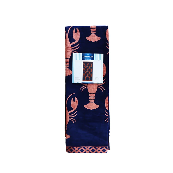 Cannon "Maine" Printed Beach Towel - 100% Cotton - 95x175 cm - Navy