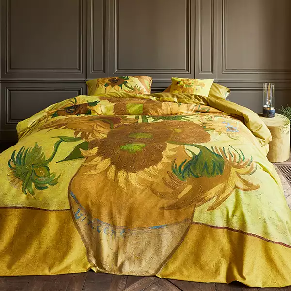 Van Gogh Tournesol Duvet Cover Set - 100% Cotton Satin, 220 Thread Count - King & Super King - 3 Pcs - Yellow