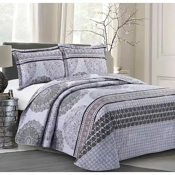 Nova Home "Kaya" Bed Spread Set - 4 Pcs, King - Purple