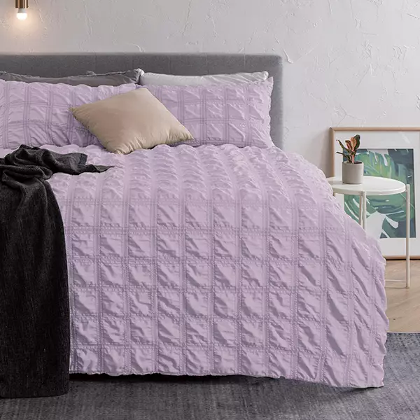Nova Home Kallan Special Textured Plain Comforter Set - 3 Pcs, Single & Twin- Purple