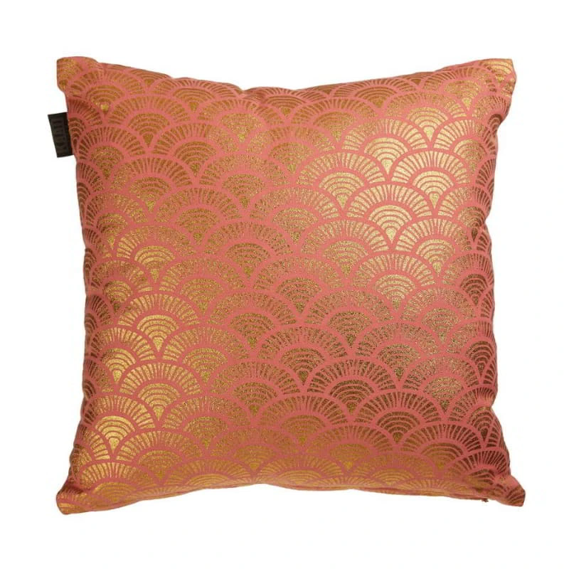 Bedding House Wavy Filled Cushion – 40x40 cm - Pink/Gold