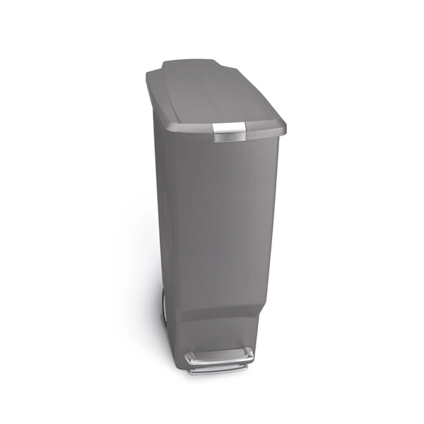 Simplehuman Plastic & Stainless Steel Trash Bin-40 L - Grey