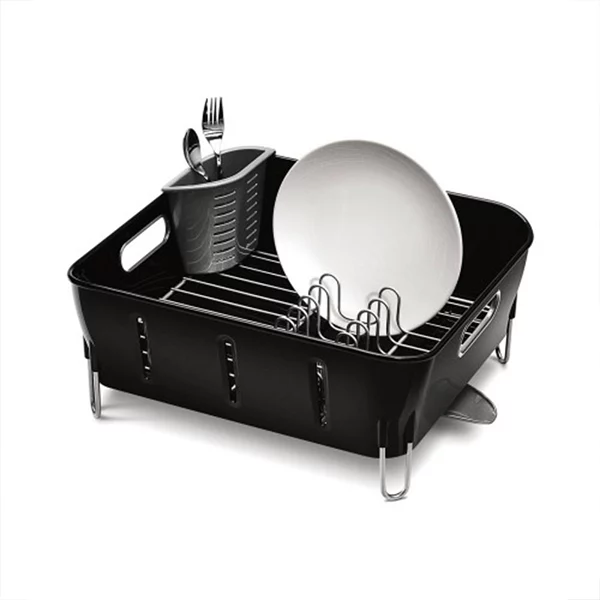 Simplehuman Compact Plastic Dish Rack - Black