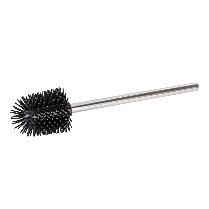 Wenko Toilet Brush Head with Stainless Steel Handle – Shiny Black