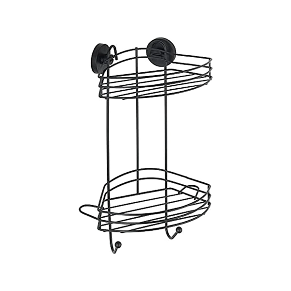 Wenko Vacuum-Loc 2-Tier Corner Rack - Black