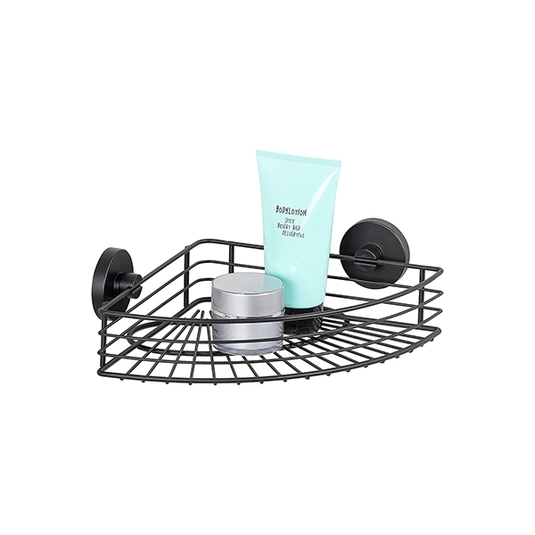Wenko Vacuum-Loc Corner Shelf Bari - Black