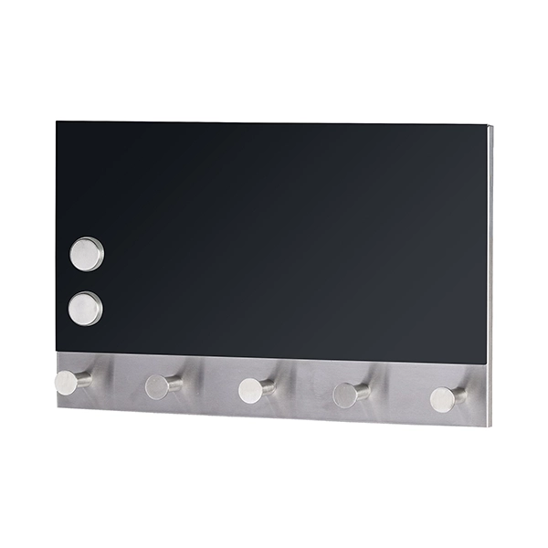 Wenko Magnatic Coat Rack - 5 Hooks - 30x19 Cm - Black