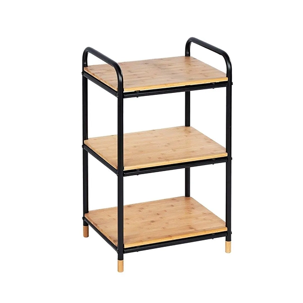 Wenko Loft Rack - 3 Shelves Black & Natural